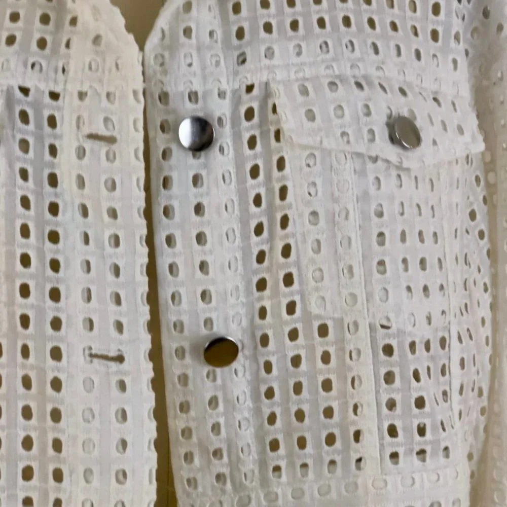 NWT Fleur du Mal Eyelet Cropped Jacket - 0 - Picture 4 of 7